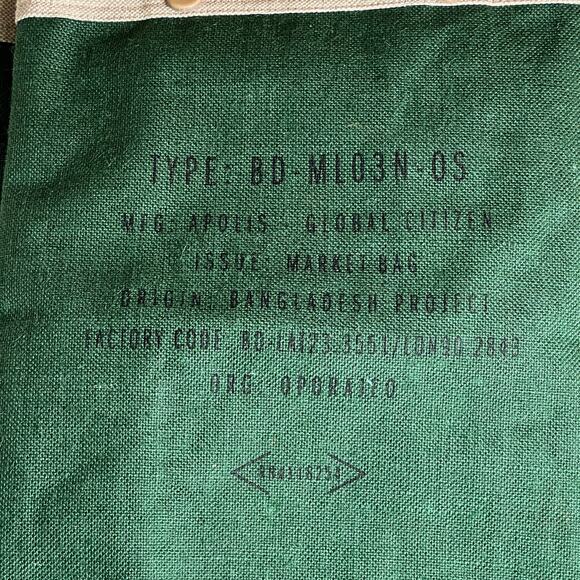 Apolis Large Reusable Green All The Things Jute Market Bag Shopping Bag Tote NEW - Picture 5 of 8